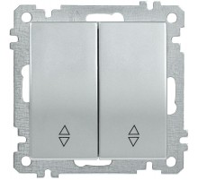 BOLERO серебрянный Выключатель 2-клавишный проходной 10А ВС10-2-2-Б  EVB22-K23-10  IEK