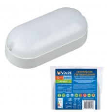 Светильник светодиодный пылевлагозащищенный для ЖКХ ULW-Q225 12W/4000К IP65 WHITE овал 4000K 165х80 мм Корпус белый  UL-00005134  Volpe