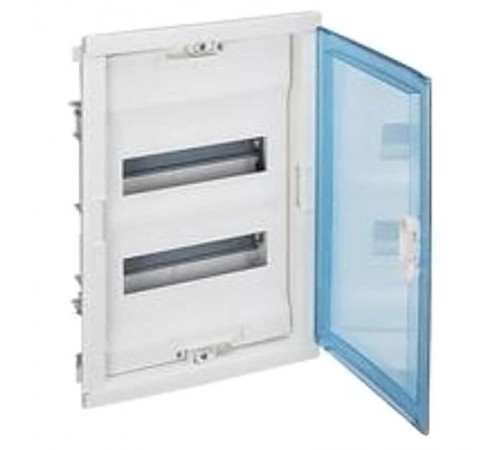 Щит встраиваемый Nedbox - с синей полупрозрачной скругленной дверью - 2 рейки - 24+4 модуля  001422  Legrand