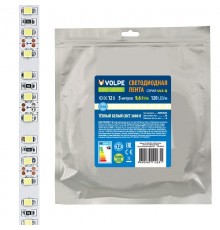 Лента светодиодная теплый белый свет 3000K ULS-Q330 2835-120LED/m-8mm-IP20-DC12V-9,6W/m-5M-3000K  UL-00004540  Volpe