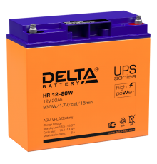Акумуляторная батарея UPS серии HR 12-80 W 12В/20Ач  HR 12-80 W  DELTA