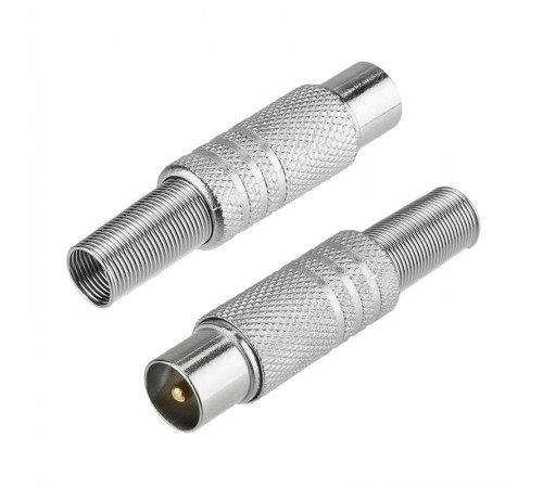 Разъем антенный на кабель, (штекер-TV никель с пружиной), (1шт.)  06-0016-A  REXANT