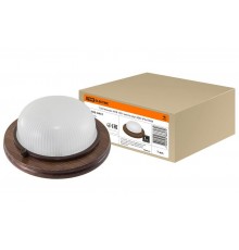 Светильник пылевлагозащищенный под лампу для ЖКХ НПБ1301 венге круг 60Вт IP54 TDM