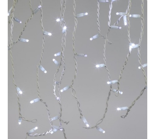 Светодиодная новогодняя гирлянда ERAPS-BK2 бахрома 2x1 м холодный белый свет 120 LED  Б0051891  ЭРА