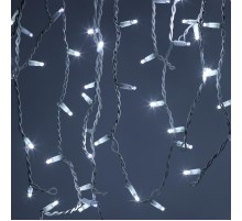Светодиодная новогодняя гирлянда ERAPS-BK1 бахрома 0,7x2 м холодный белый свет 100 LED  Б0051890  ЭРА