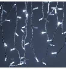 Светодиодная новогодняя гирлянда ERAPS-BK1 бахрома 0,7x2 м холодный белый свет 100 LED  Б0051890  ЭРА