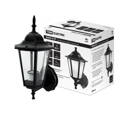Светильник садово-парковый ЛБУ 6060-01Р 60Вт ЛН/КЛЛ/LED E27 IP33 шестигранник, вверх, в разборе  SQ0330-3001  TDM