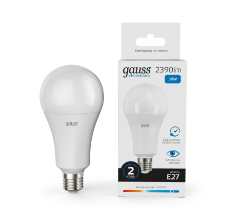 Лампа светодиодная LED Elementary A67 30W E27 2390lm 6500K  73239  Gauss