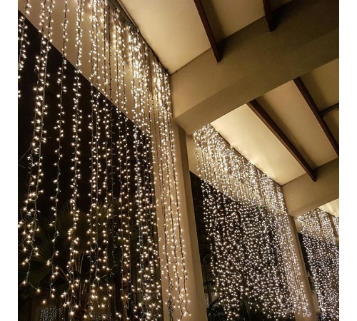 Светодиодная гирлянда ARD-CURTAIN-PRO-2000x3000-BLACK-760LED-FLASH WARM/WHITE (230V, 70W)  026059  Arlight