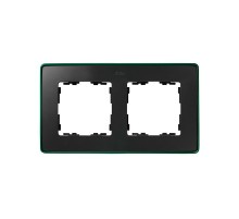 Simon 82 Рамка декоративная, 2 поста, Select, S82 Detail, графит-зеленый металлик  8201620-250  Simon