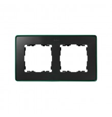Simon 82 Рамка декоративная, 2 поста, Select, S82 Detail, графит-зеленый металлик  8201620-250  Simon