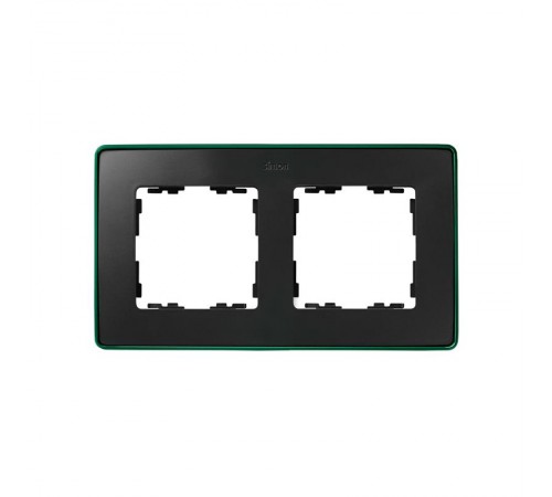 Simon 82 Рамка декоративная, 2 поста, Select, S82 Detail, графит-зеленый металлик  8201620-250  Simon