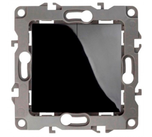 Переключатель двойной 12-1106-06 10АХ-250В,  чёрный  Б0014668  ЭРА