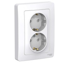 Blanca Белый С/У Розетка 2-ая с заземлением со шторками, 16А, 250В  BLNRS001121  SE