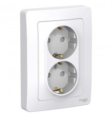 Blanca Белый С/У Розетка 2-ая с заземлением со шторками, 16А, 250В  BLNRS001121  SE