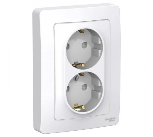Blanca Белый С/У Розетка 2-ая с заземлением со шторками, 16А, 250В  BLNRS001121  SE