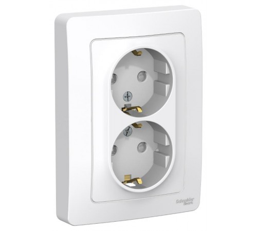 Blanca Белый С/У Розетка 2-ая с заземлением со шторками, 16А, 250В  BLNRS001121  SE