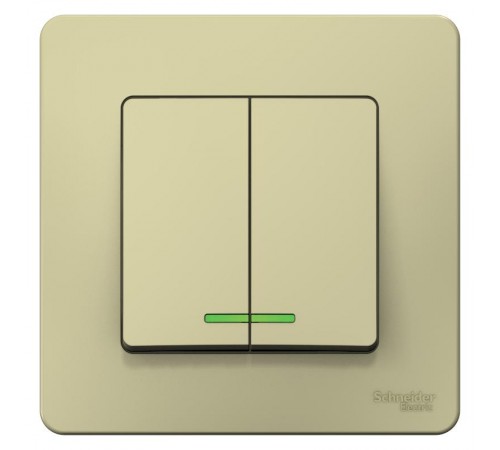 Blanca Бежевый С/У Выключатель 2-кл (cх.5) с подсв., 10А, 250B  BLNVS010517  SE