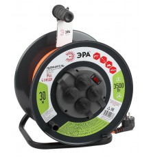 Удлинитель силовой ЭРА RMx-4es-3x1.5-30m-IP44 на м. катушке c/з 4 гн 30м ПВС 3х1.5  Б0046850  ЭРА