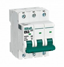 Выключатель автоматический трехполюсный ВА-103 3Р 63А характеристика C 6кА  12311DEK  DEKraft