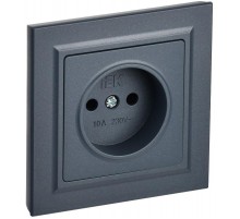 BRITE Розетка без заземления без шторок10А в сборе РСР10-1-0-БрМ маренго  BR-R10-10-K35-F  IEK