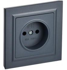 BRITE Розетка без заземления без шторок10А в сборе РСР10-1-0-БрМ маренго  BR-R10-10-K35-F  IEK