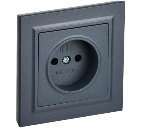 BRITE Розетка без заземления без шторок10А в сборе РСР10-1-0-БрМ маренго  BR-R10-10-K35-F  IEK