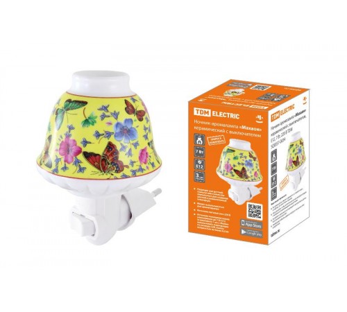 Ночник-аромалампа "Махаон" керамический с выключателем, Е12, 7 Вт, 220 В  SQ0357-0034  TDM