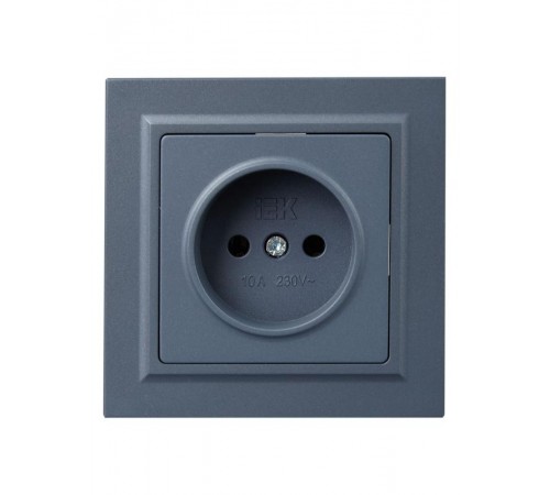 BRITE Розетка без заземления без шторок10А в сборе РСР10-1-0-БрМ маренго  BR-R10-10-K35-F  IEK