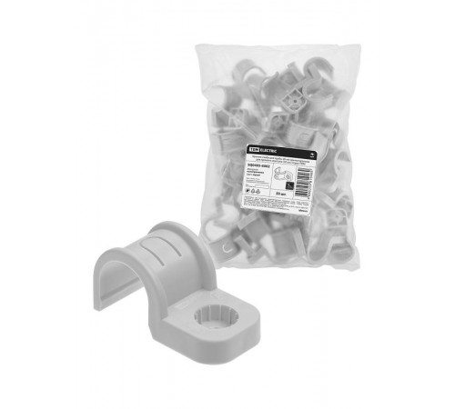 Крепеж-скоба для трубы 20 мм односторонняя для прямого монтажа (50 шт.) серая   SQ0405-6002  TDM