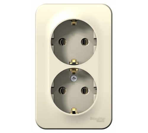 Blanca Молочный О/У Розетка 2-ая с заземлением без шторок, 16А, 250В  BLNRA010202  SE