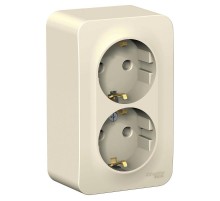 Blanca Молочный О/У Розетка 2-ая с заземлением без шторок, 16А, 250В  BLNRA010202  SE