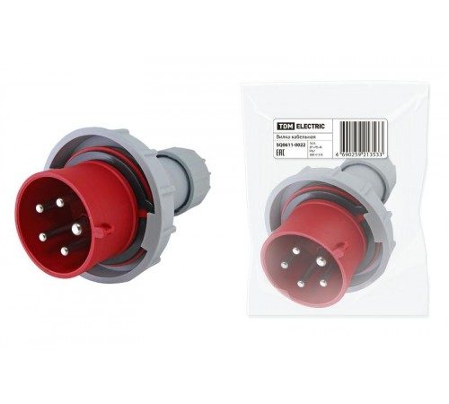 Вилка кабельная IP67 16А 3Р+РЕ+N 380В  SQ0611-0022  TDM