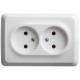 Этюд Белый О/У Розетка 2-ая угловая без заземления без шторок 16А 250B  PA16-105B  SE