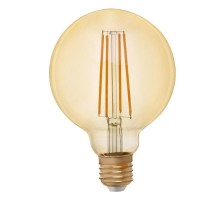 Лампа светодиодная F-LED G95-7W-824-E27 gold (филамент, шар зол, 7Вт, тепл, E27) (20/420)  Б0047662  ЭРА