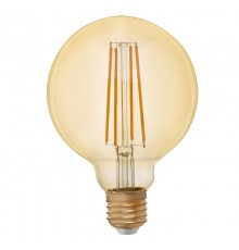Лампа светодиодная F-LED G95-7W-824-E27 gold (филамент, шар зол, 7Вт, тепл, E27) (20/420)  Б0047662  ЭРА