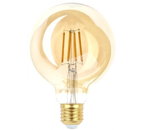 Лампа светодиодная F-LED G95-7W-824-E27 gold (филамент, шар зол, 7Вт, тепл, E27) (20/420)  Б0047662  ЭРА