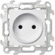 Simon 24 Белый Розетка 2К со шторками  2450441-030  Simon