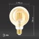Лампа светодиодная F-LED G95-7W-824-E27 gold (филамент, шар зол, 7Вт, тепл, E27) (20/420)  Б0047662  ЭРА