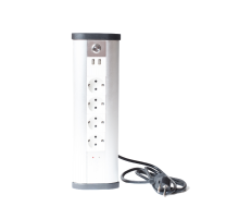 Блок розеточный управляемый (WI-FI), 4х2К+З, 2-USB (45х45), алюминий  400007  SPL