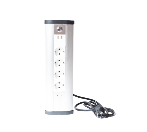 Блок розеточный управляемый (WI-FI), 4х2К+З, 2-USB (45х45), алюминий  400007  SPL