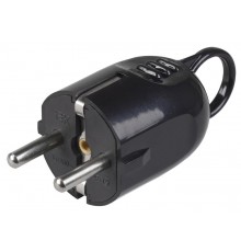 ВПу12-02-Ст Вилка разборная угловая с з/к с кольцом 16А черная  EVP12-16-01-K02  IEK