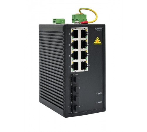 Управляемый промышленный коммутатор Ethernet L2, 8x10/100/1000BaseT, 4x100/1000BaseX SFP  NSETM212T08X04A  SE