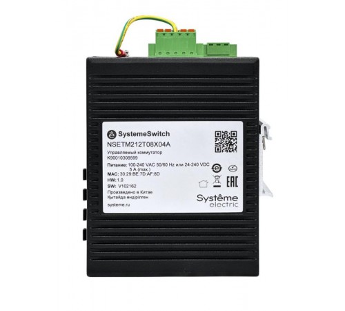 Управляемый промышленный коммутатор Ethernet L2, 8x10/100/1000BaseT, 4x100/1000BaseX SFP  NSETM212T08X04A  SE