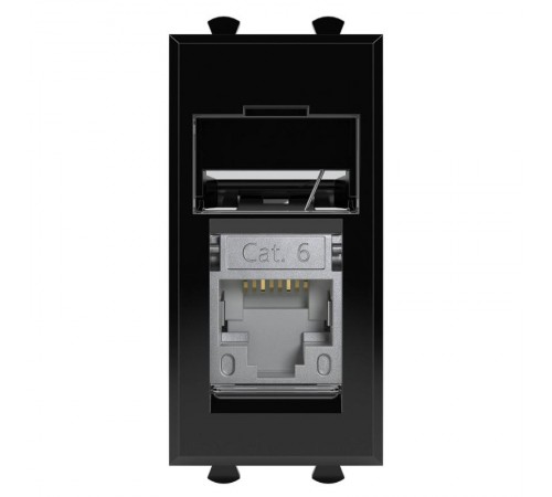 Компьютерная розетка "Черный квадрат" "Avanti" RJ-45 модульная, кат. 6 экран, 1 мод  4402391  DKC