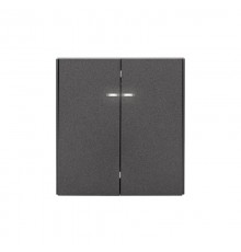 Выключатель STRONG 2 кл с подсветкой 10А с/у графит  KR-78-0714-6  Kranz