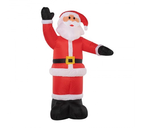 Фигура праздничная надувная 3D  "Дед Мороз приветствует", размер 150 см, внутр подсветка 4 диодов , компр/адапт 12В, IP 65   511-111  NEON-NIGHT
