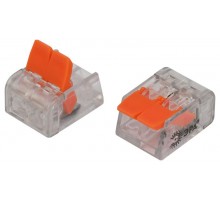 Клемма  NO-225-349 универсальная 221-412 компактная с рычагами 2-проводная 0.2-4 мм2 (упаковка 50 шт.)  Б0067896  ЭРА