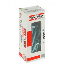 Болт DIN933 с шестигранной головкой оцинк. М8х50 (20 шт) - коробка с ок. Tech-Kr ( 0,438 кг)  105211  Tech-KREP