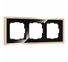 W0032852/ Электроустановочные изделия Рамка на 3 поста Baguette (черный/латунь) a060241 Werkel